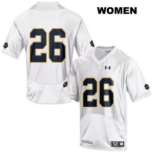 Notre Dame Fighting Irish Women's Leo Albano #26 White Under Armour No Name Authentic Stitched College NCAA Football Jersey PPR5199BD